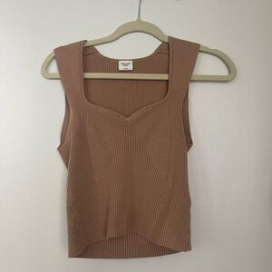 Abercrombie & Fitch Ribbed Brown Tank Top